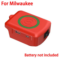 Multi Function Wireless Charger & Power Adapter | 15W Fast-Charging Hub for 18V Battery Platforms