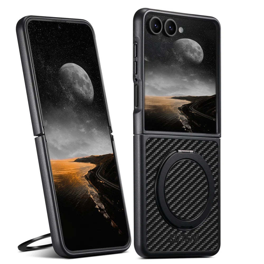 Magnetic Folding Carbon Fiber Pattern Samsung Galaxy Z Fold 7 6 5 Cases by Snagg A Phone Case