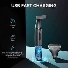 2 in 1 Professional Body & Facial Grooming System – High Torque Cordless Trimmer for Precision Personal Care