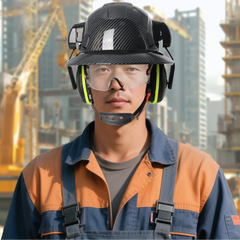 Full Brim Safety Helmet with Built In Goggles Earmuffs by Snagg A Safety Helmet