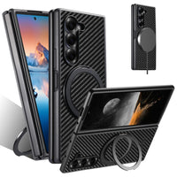 Magnetic Folding Carbon Fiber Pattern Samsung Galaxy Z Fold 7 6 5 Cases by Snagg A Phone Case