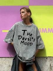 The Devils Mood Print Womans Streetwear T-Shirt