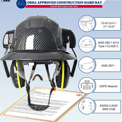 Full Brim Safety Helmet with Built In Goggles Earmuffs by Snagg A Safety Helmet