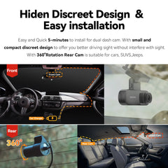2.5K Ultra HD Dash Cam | Dual-Channel Recording & Supercapacitor