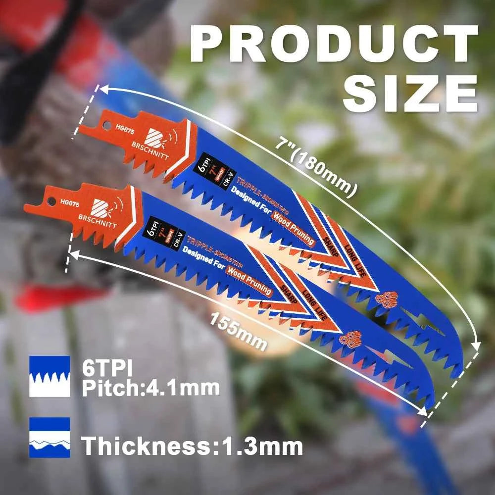 Professional Curved Reciprocating Saw Blade Set | High Performance Log & Tree Trimming Saber Blades