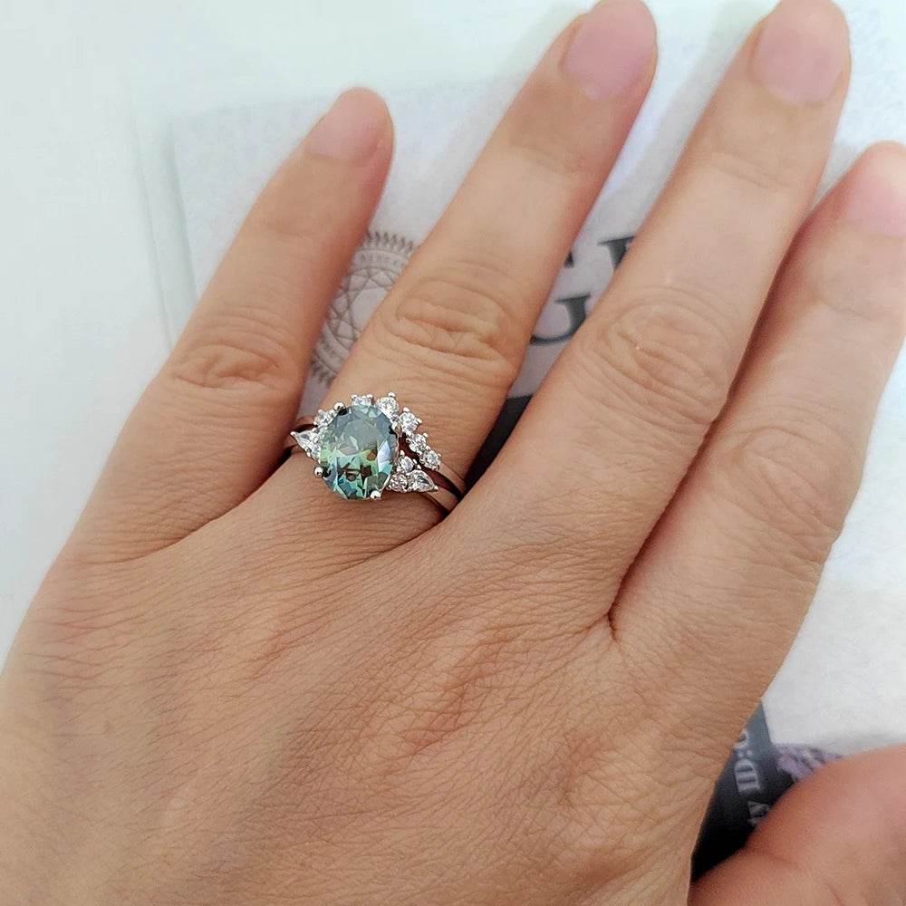 2ct Oval Moissanite Ring Set - SnaggIt