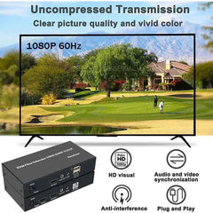 1080P HDMI Fiber KVM Extender 20KM – SC Fiber Cable USB KVM Optical Transceiver with Keyboard & Mouse Support