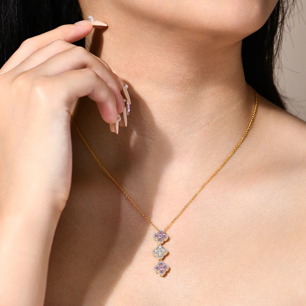 Full Solid 925 Sterling Silver Moissanite Pendant Necklace by Snagg A Necklace