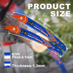 Professional Curved Reciprocating Saw Blade Set | High Performance Log & Tree Trimming Saber Blades