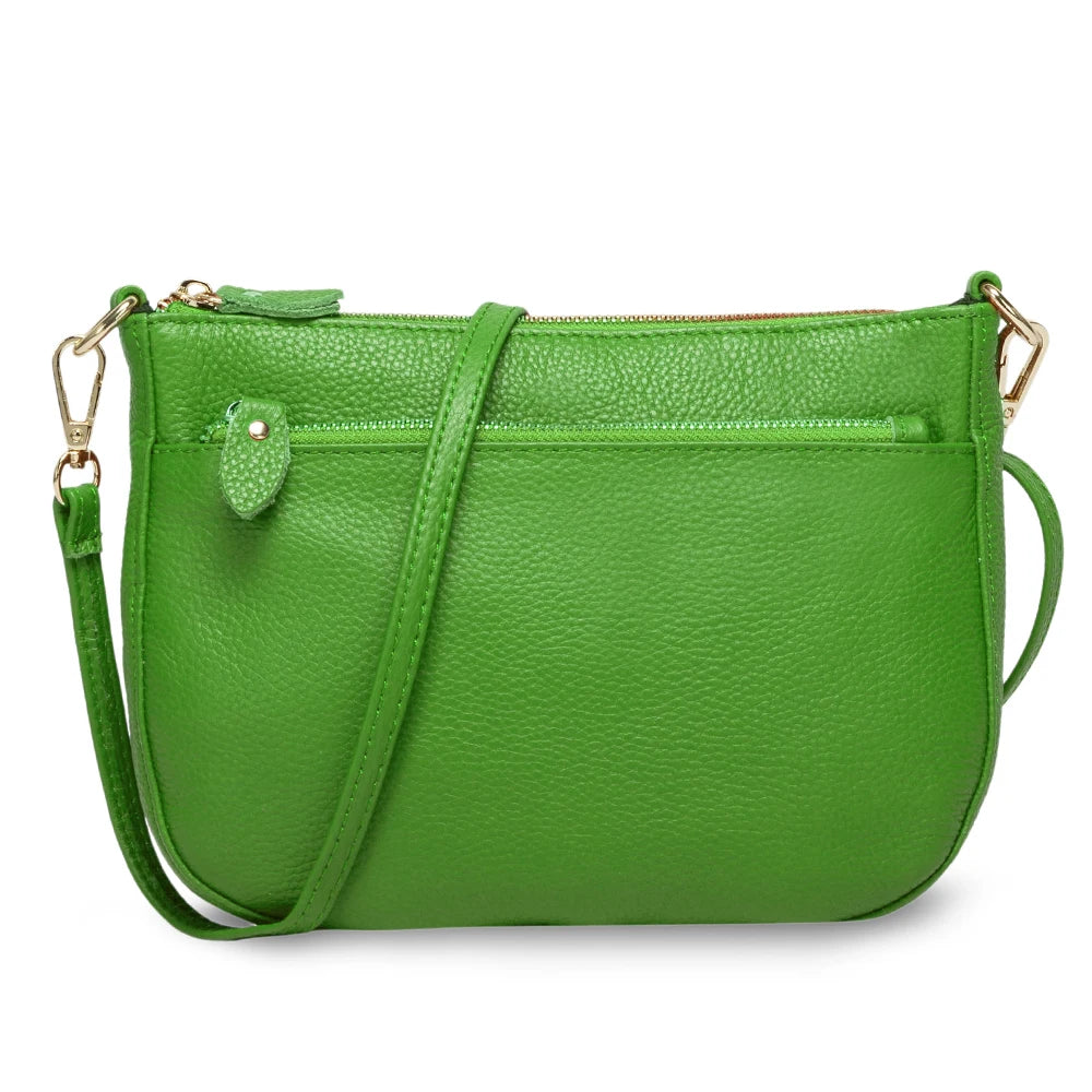 100% Genuine Leather Small Flap Crossbody Bag – Simple Women's Shoulder Purse & Messenger Wallet
