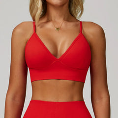 Women's Shockproof Sports Bra | Breathable Push-Up Adjustable Strap Yoga Gym Workout Crop Top