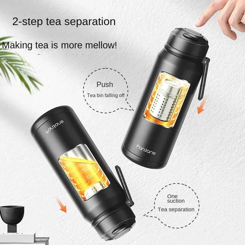 Thermos Bottle With Magnetic Tea Infuser For Travelers by Snagg A Mug