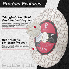 Diamond Cutting Disc 105–125mm | Tile Cutting Grinding for Porcelain Ceramic Marble Granite Quartz CE