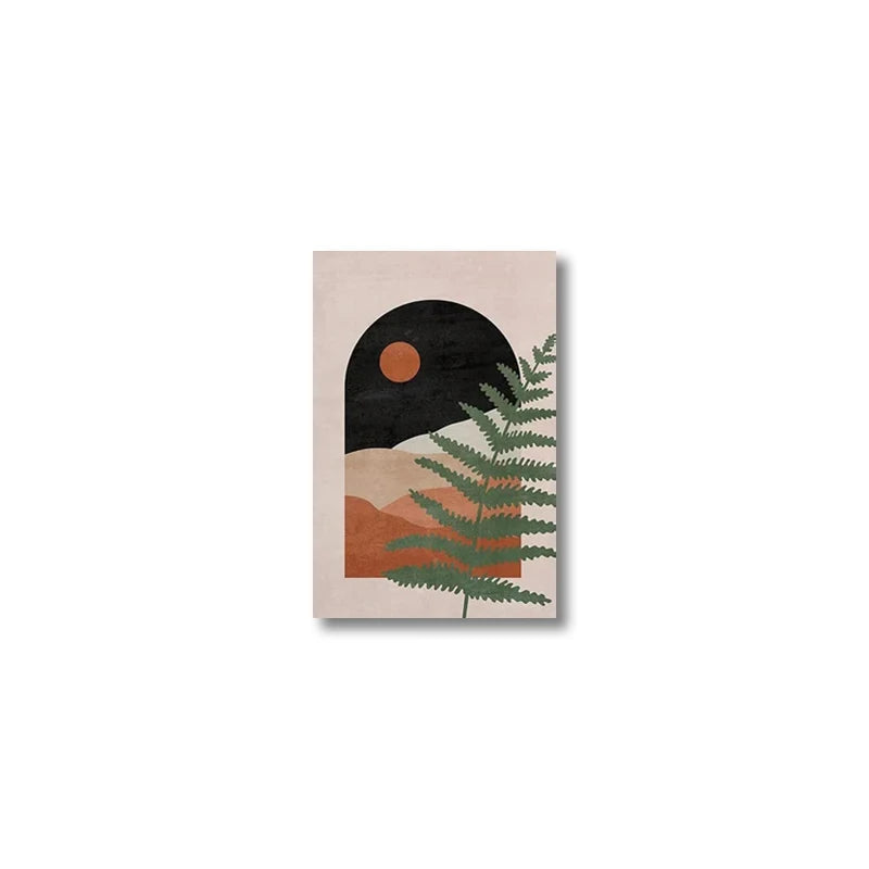 3-Piece Desert & Palm Leaf Abstract Wall Art by Snagg A Print