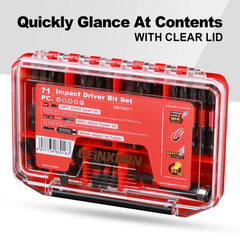 37 - 71PCS Impact Screwdriver Bit Set – Magnetic Multi Insert Power Bits with Nut Driver & Storage Case, S2 Steel