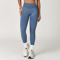 Women's High Waist Ribbed Yoga Leggings | Seamless Scrunch Bum Gym Fitness Workout Tights