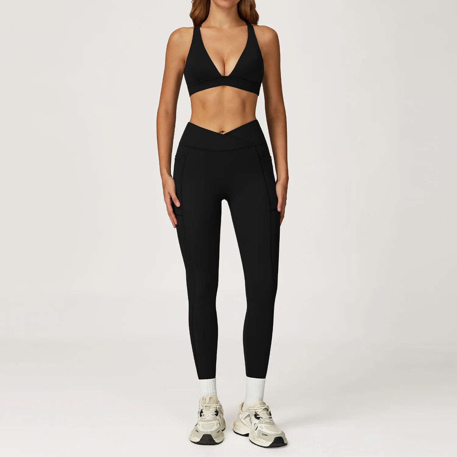 Women's 2-Piece Yoga Tracksuit | Push-Up Bra & High Waist Leggings Gym Fitness Sportswear