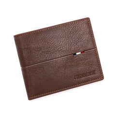 Slim PU Leather Short Wallet with Card, Photo & Coin Pockets