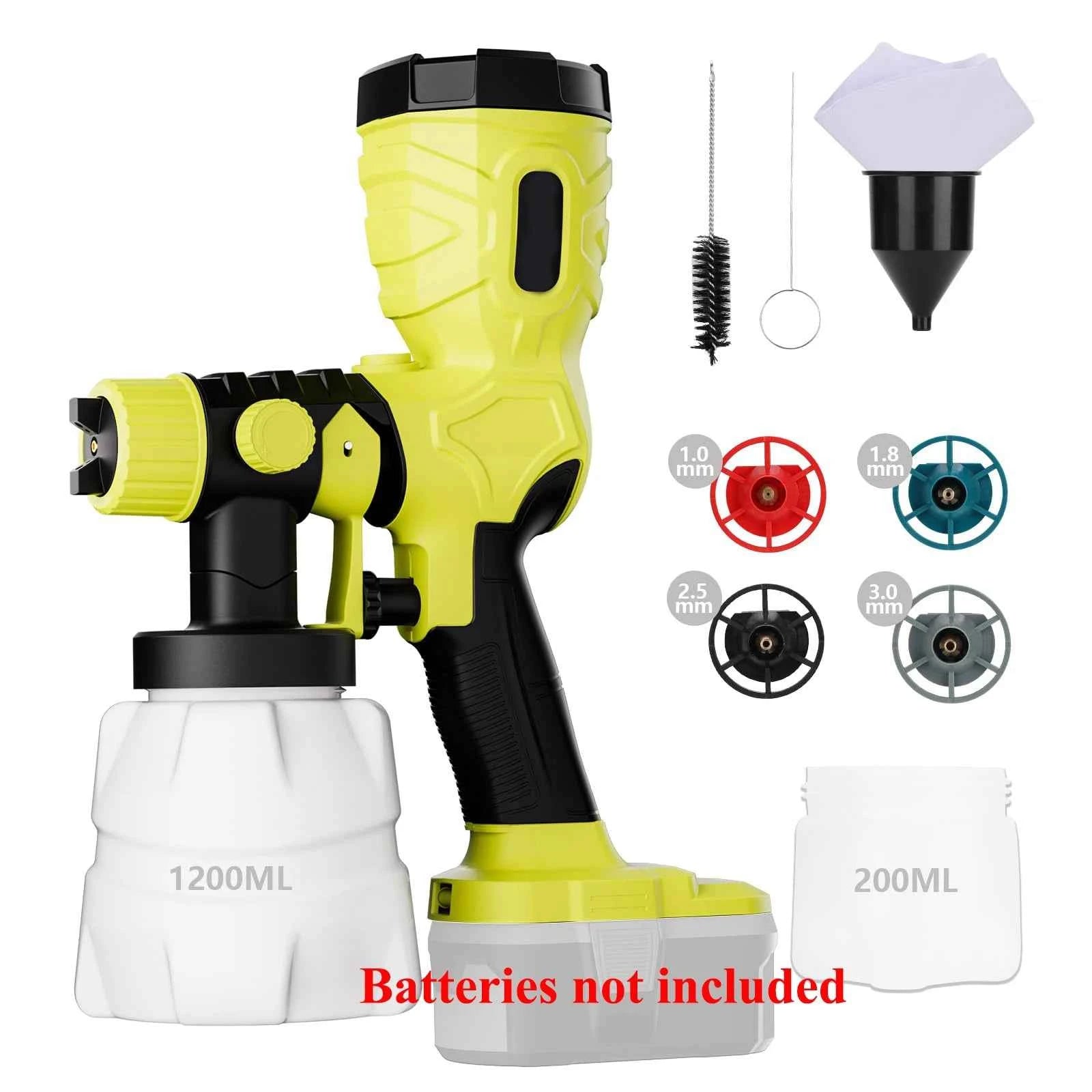 Cordless HVLP Paint Sprayer – 300W Electric Spray Gun for 18V/20V Batteries