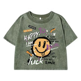 " Happy " Streetwear, Loose Fit Summer T-Shirt - SnaggIt