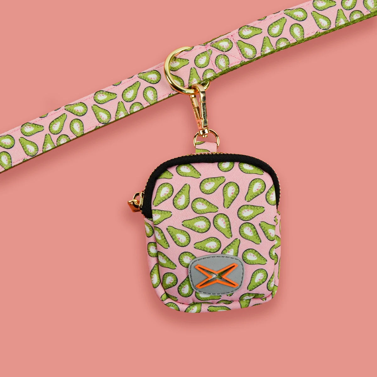 Luxury Double-Sided Print Pet Leash & Poop Bag Holder Set by Snagg A Leash