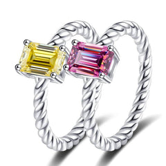 1ct Emerald Cut Moissanite Ring - SnaggIt