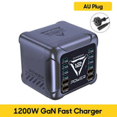 1200W GaN USB-C Charging Station | PD3.1 140W PPS Fast Charger MacBook Laptop iPhone Samsung