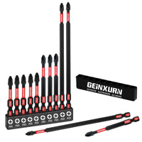 Pozidriv #2 PZ2 Impact Tough Screwdriver Bit Set – S2 Alloy Steel 1"/2"/3"/6" with Storage Organizer