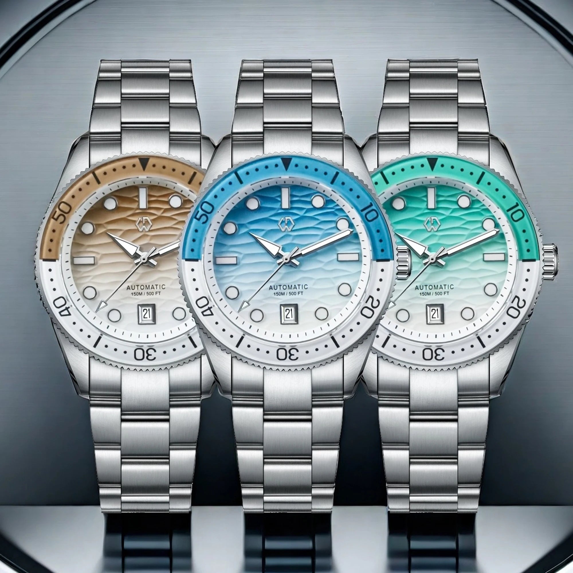 Ocean Blue Automatic Diver’s Watch – Sapphire Glass | 150M Water Resistance - Men’s Watches