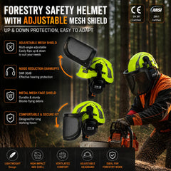 Forestry safety helmet kit with mesh face shield and earmuffs – image 6