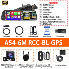 4K Smart Rearview Mirror | Wireless CarPlay & Android Auto Dash Cam