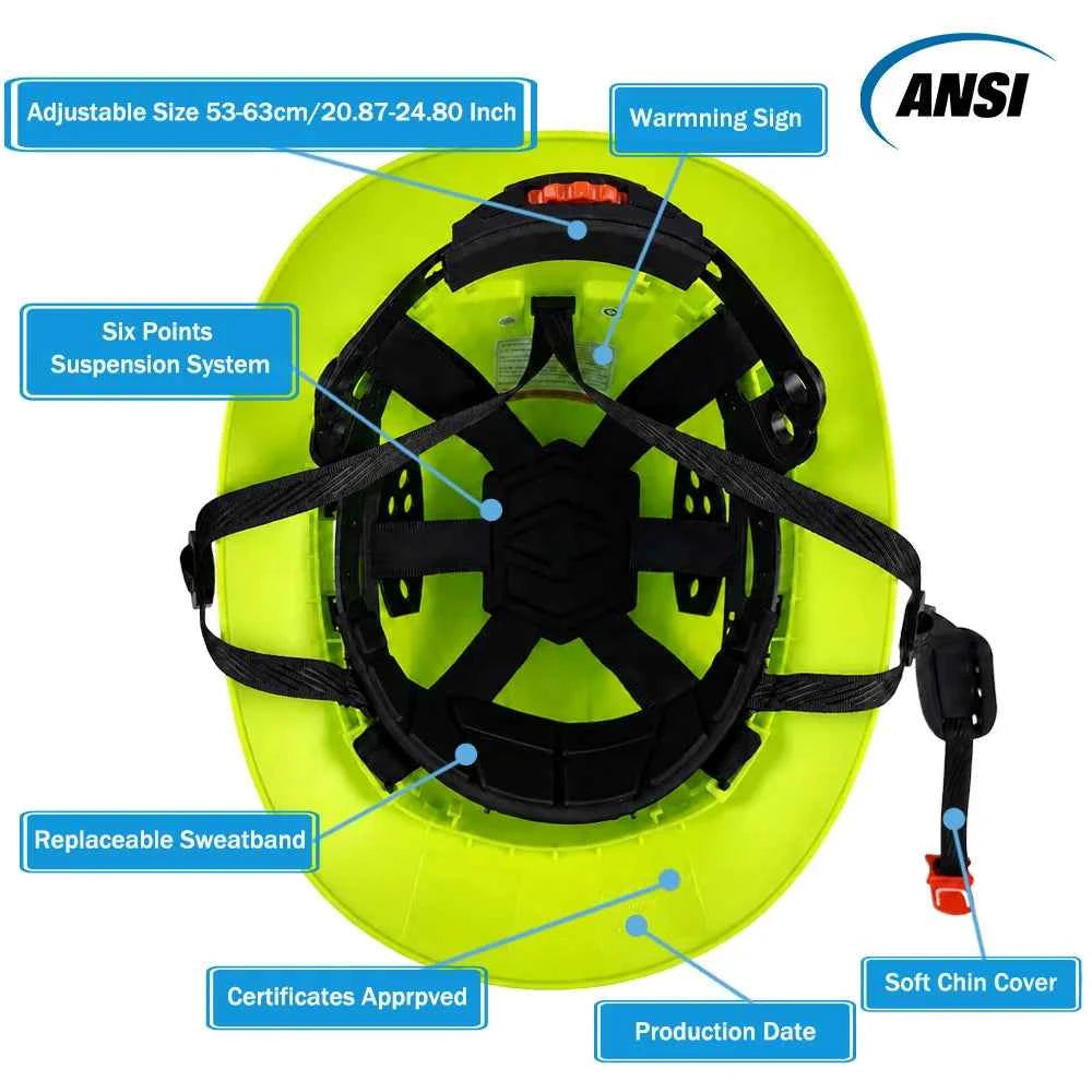 Vented full brim construction safety helmet with reflective stickers – image 2