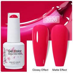Professional 15ml HEMA & TPO Free Gel Polish – High-Performance Red & Multi Tone Semi Permanent Varnish