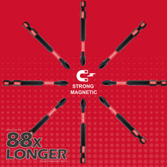 6" Pozidriv #2 PZ2 Impact Screwdriver Bit Set – Magnetic S2 Alloy Steel Power Bits