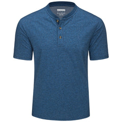Men's Cotton Blend Henley | Soft 3-Button Summer Fashion Tee