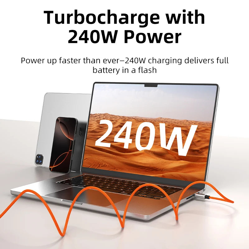 Magnetic 240W USB-C to USB-C Fast Charging Cable by Snagg A Charging Cable