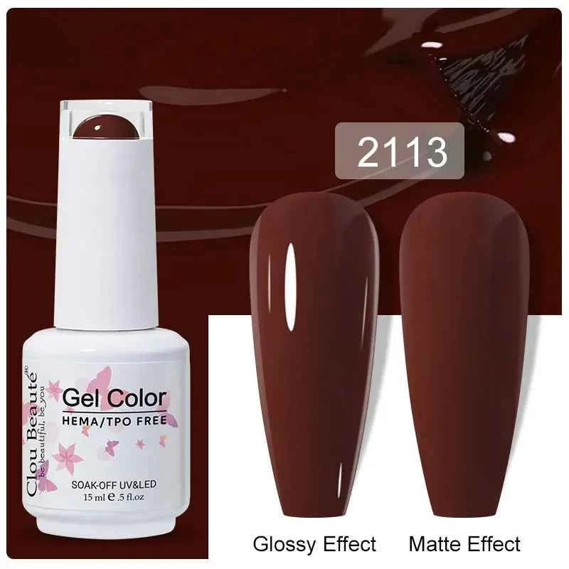 Professional 15ml HEMA & TPO Free Gel Polish – High-Performance Red & Multi Tone Semi Permanent Varnish