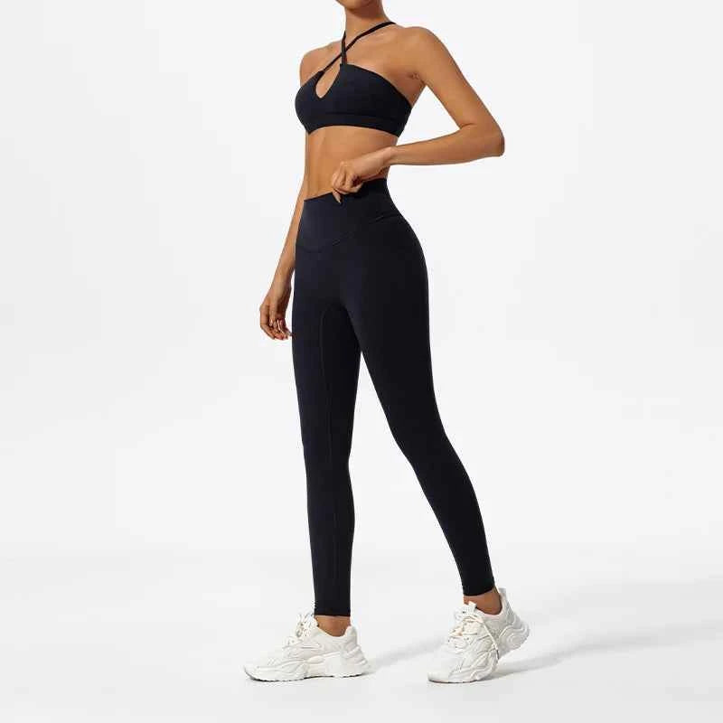 Women's 2-Piece Ultra-Soft Long Sleeve Gym Set | Sports Bra Yoga Running Workout Suit Activewear