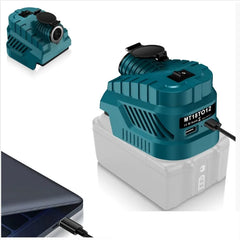Industrial 240W Step Down Converter | 12V DC Vehicle Refrigerator Power Supply & USB Hub Compatible With Makita 18V Battery