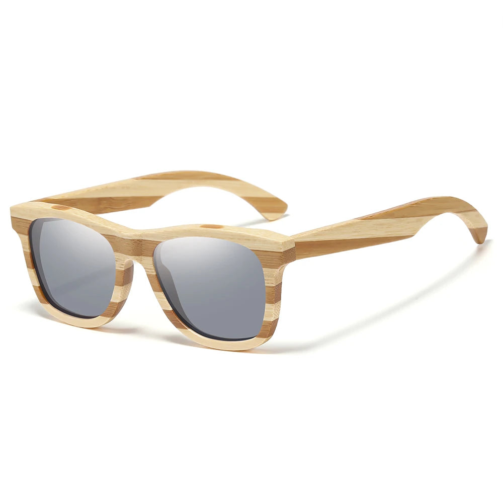Natural Zebra Bamboo Wooden Sunglasses by Snagg It Sunglasses