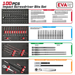 100pcs Screwdriver Bit Tool Kit | Impact Driver Bits FixEdge 3"/6" Bit Holder for DIY Power Tools