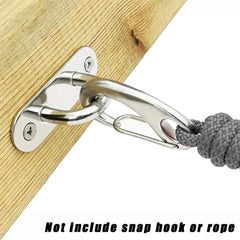 Stainless Steel Elliptical Wall Hooks | Heavy-Duty U-Shaped Eye Plates 2/5/10pcs M5–M12