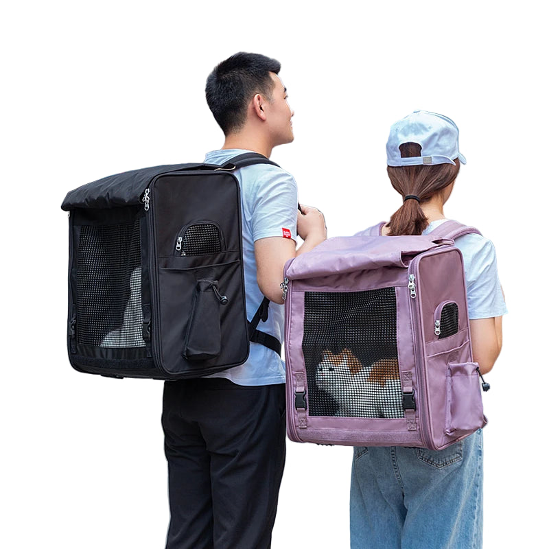 Premium Pet Carrier with Breathable Mesh by Snagg A Pet Backpack