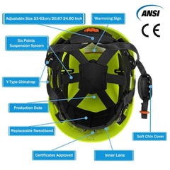 Construction safety helmet with LED light strip, goggles and earmuffs – image 2
