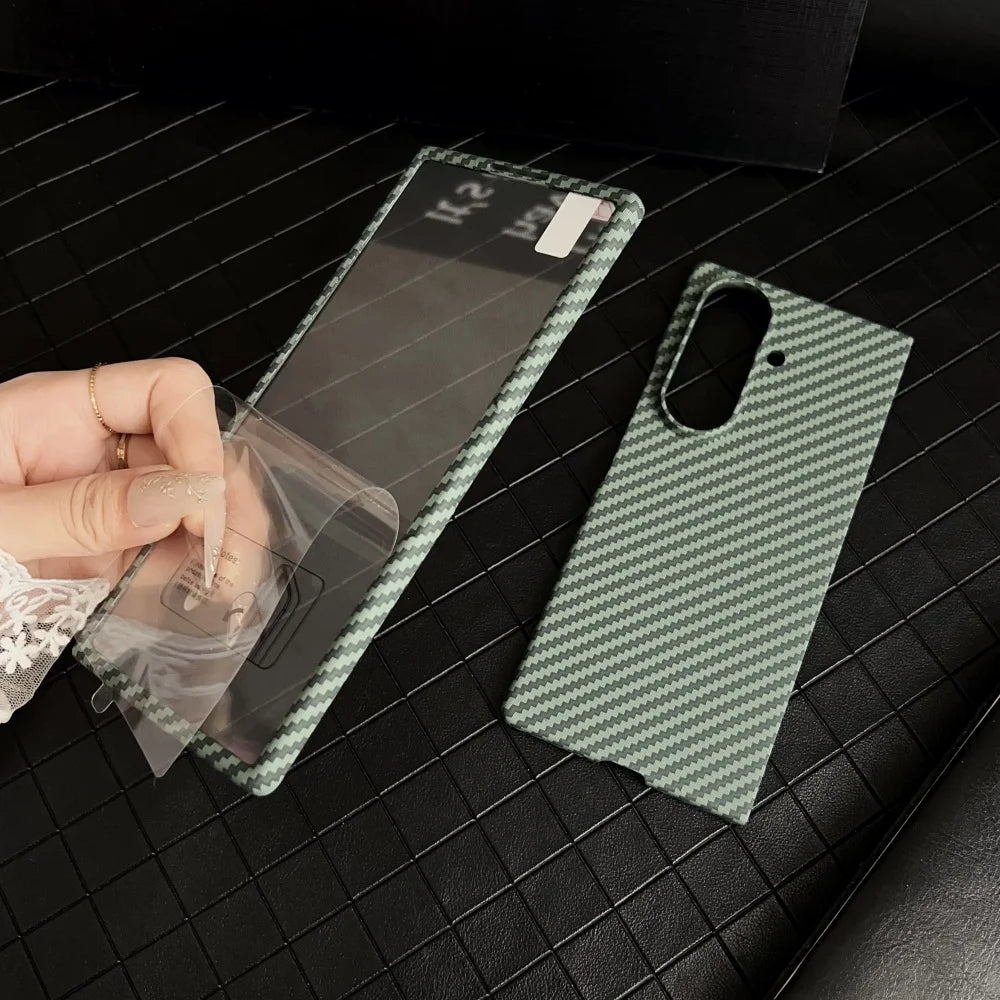 Carbon Fiber Pattern Magnetic Case For Samsung Z Fold 7 Series by Snagg A Phone Case