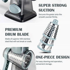 3 In 1 Rotary Cheese Grater And Veggie Slicer For Kitchen by Snagg A Slicer