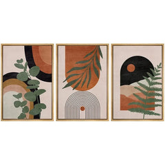 3-Piece Desert & Palm Leaf Abstract Wall Art by Snagg A Print