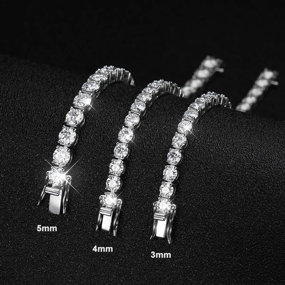 3mm / 4mm / 5mm D-Color Moissanite Tennis Bracelet - Bracelets