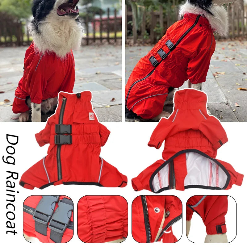 Waterproof 4-Leg Dog Raincoat Jumpsuit by Snagg A Raincoat