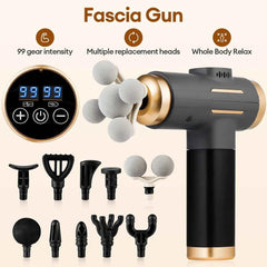 11 in 1 Fascia Massage Gun – 99 Level Deep Tissue Muscle Recovery Device